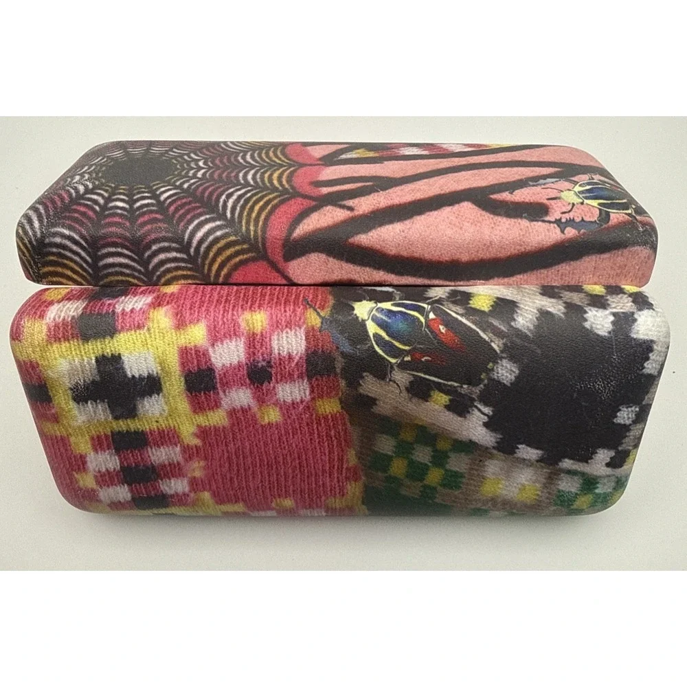 LA Eyeworks Eyeglass Sunglass Case Hard Clamshell Colorful Bug Insect Print